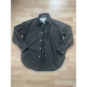 Acne Studios Flannel Overshirt Dark Forest Green Jacket Coat Women's 32 Cashmere